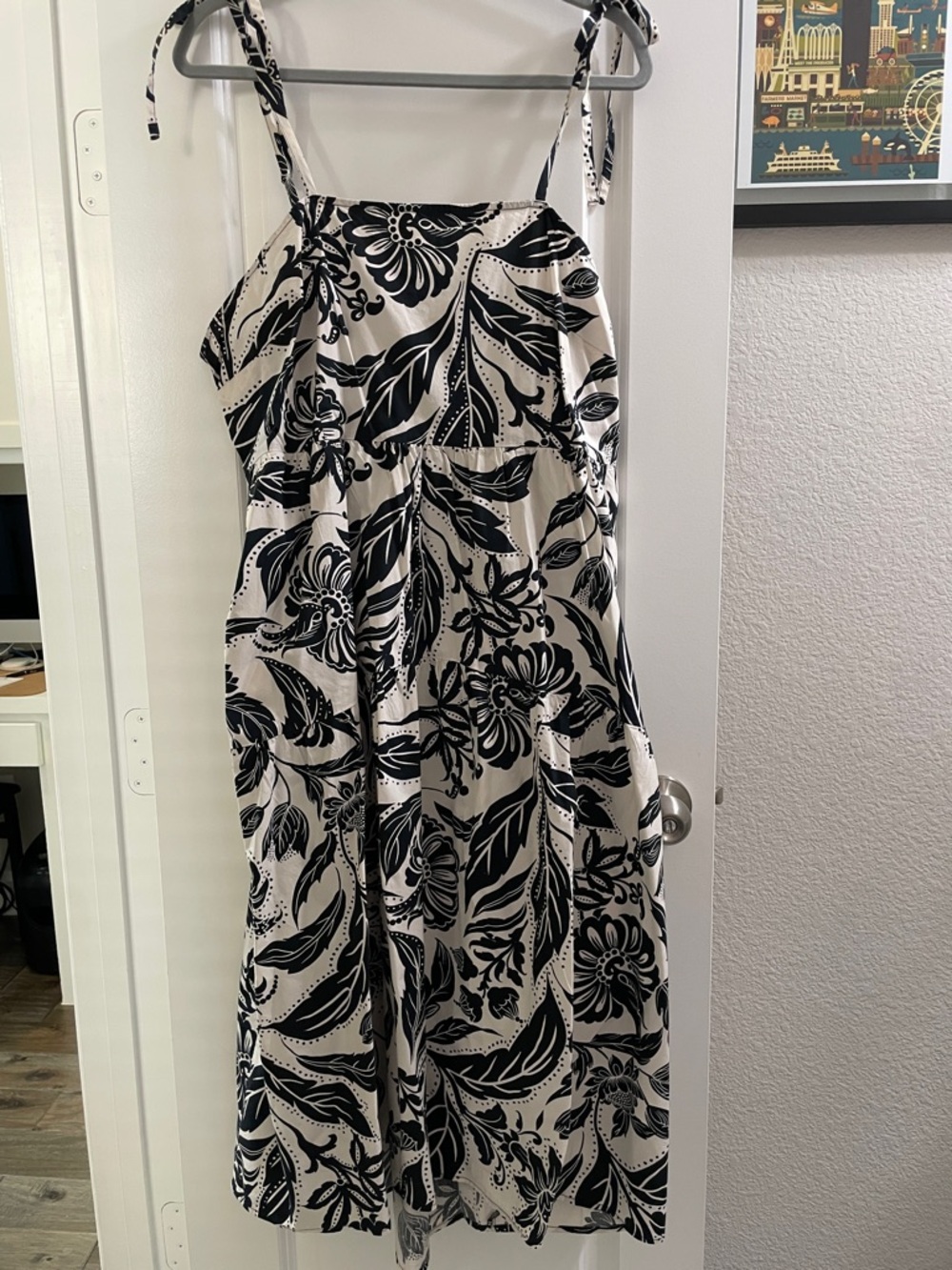 Who What Wear Black & White High-Low Floral Dress